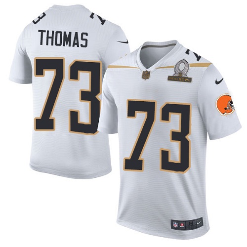 Men's Elite Joe Thomas Nike Jersey White - #73 Team Rice 2016 Pro Bowl NFL Cleveland Browns